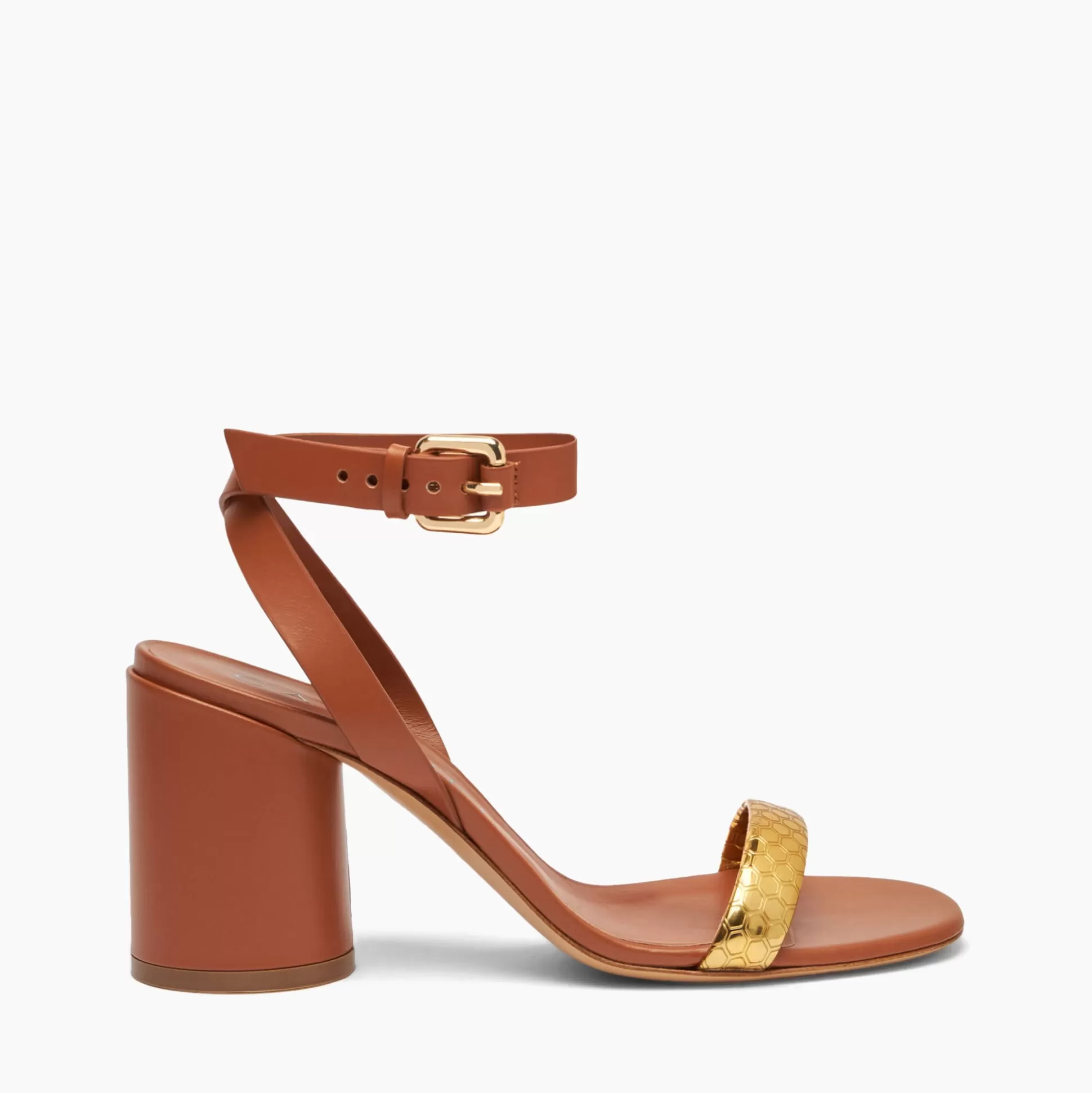 Casadei Atomium Cleo Leather And Gold Sandals