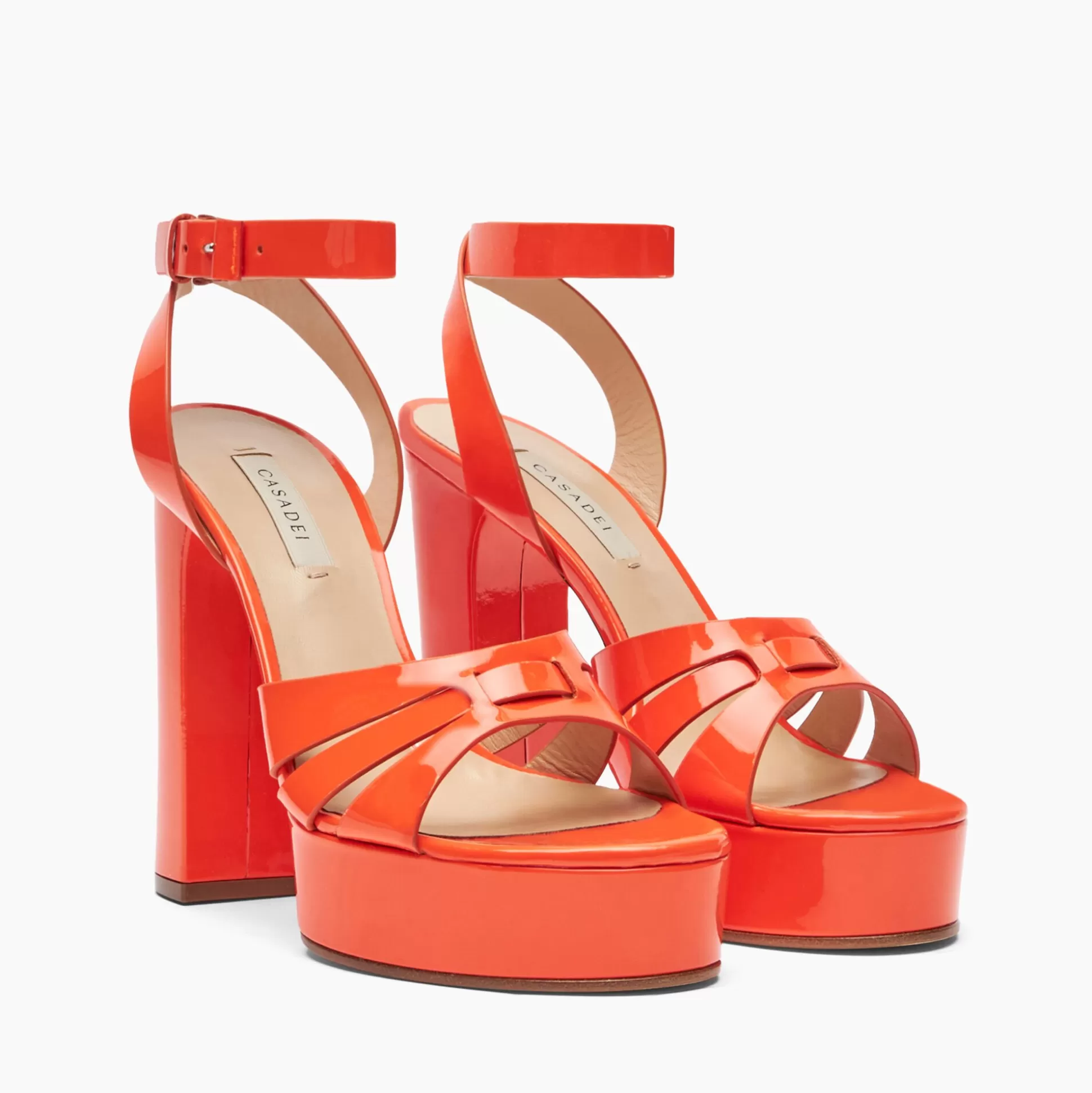 Casadei Betty Patent Leather Platform Sandals