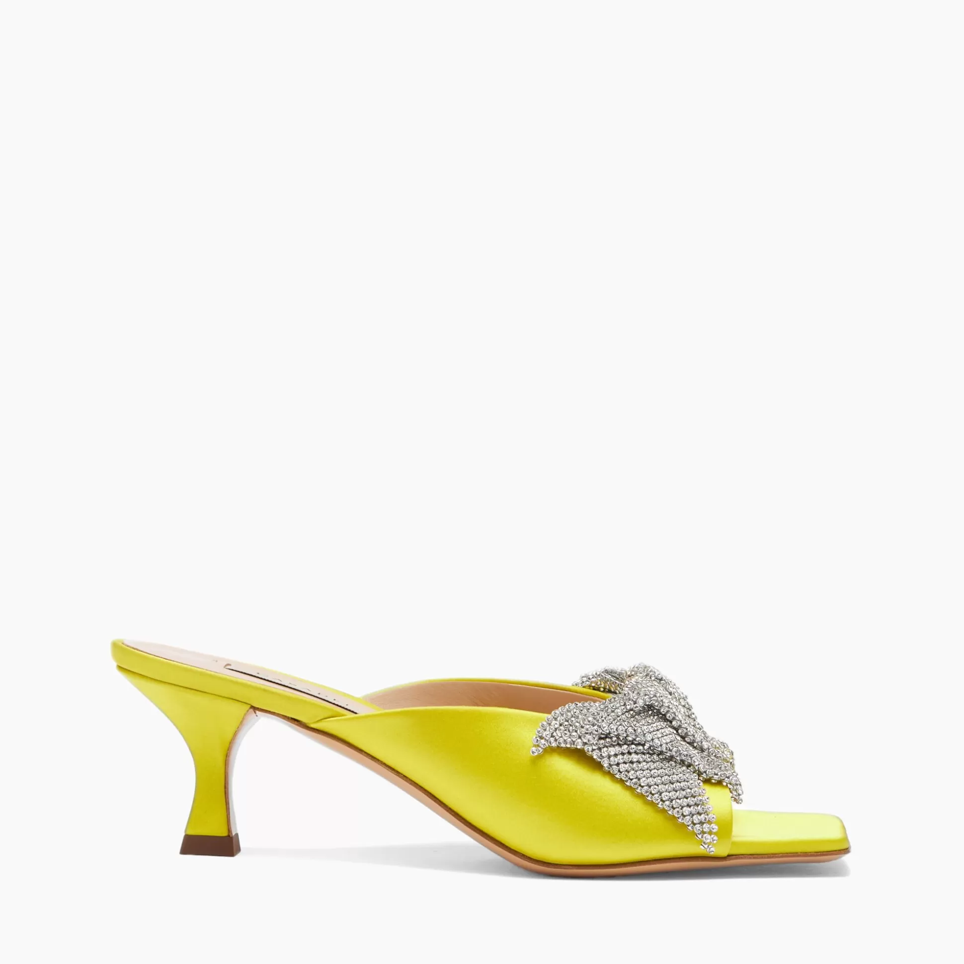 Casadei Butterfly Geraldine Crystal Satin Kitten Mules