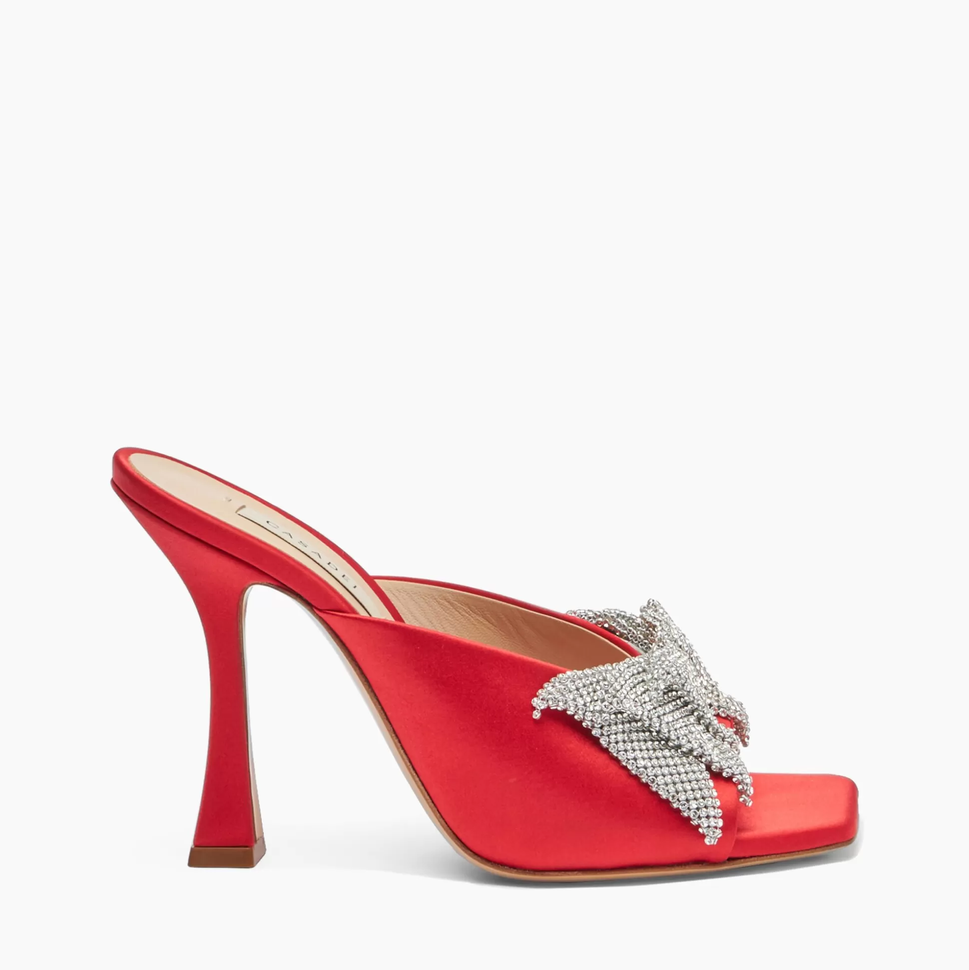 Casadei Butterfly Geraldine Crystal Satin Mules