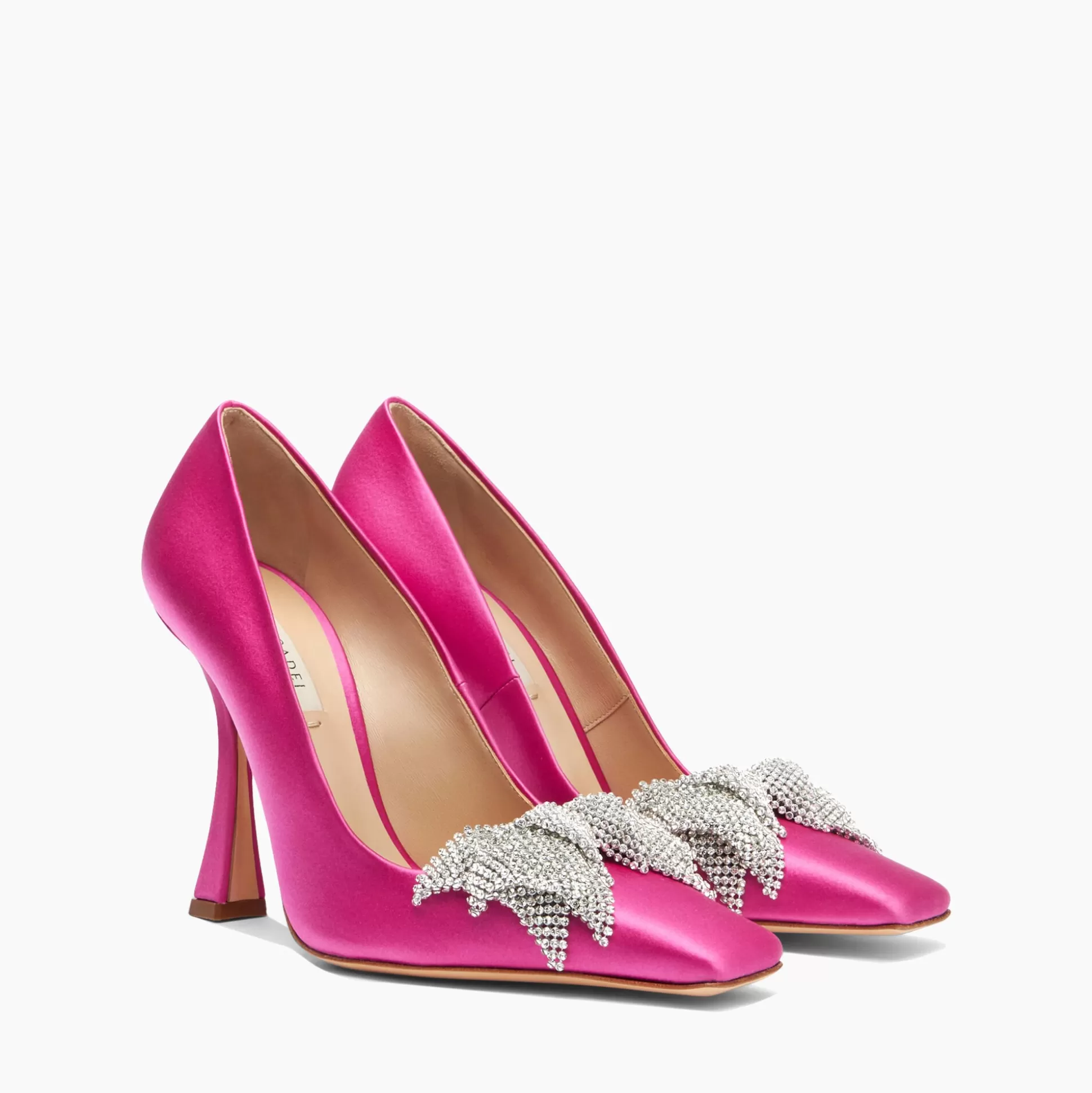 Casadei Butterfly Geraldine Crystal Satin Pumps