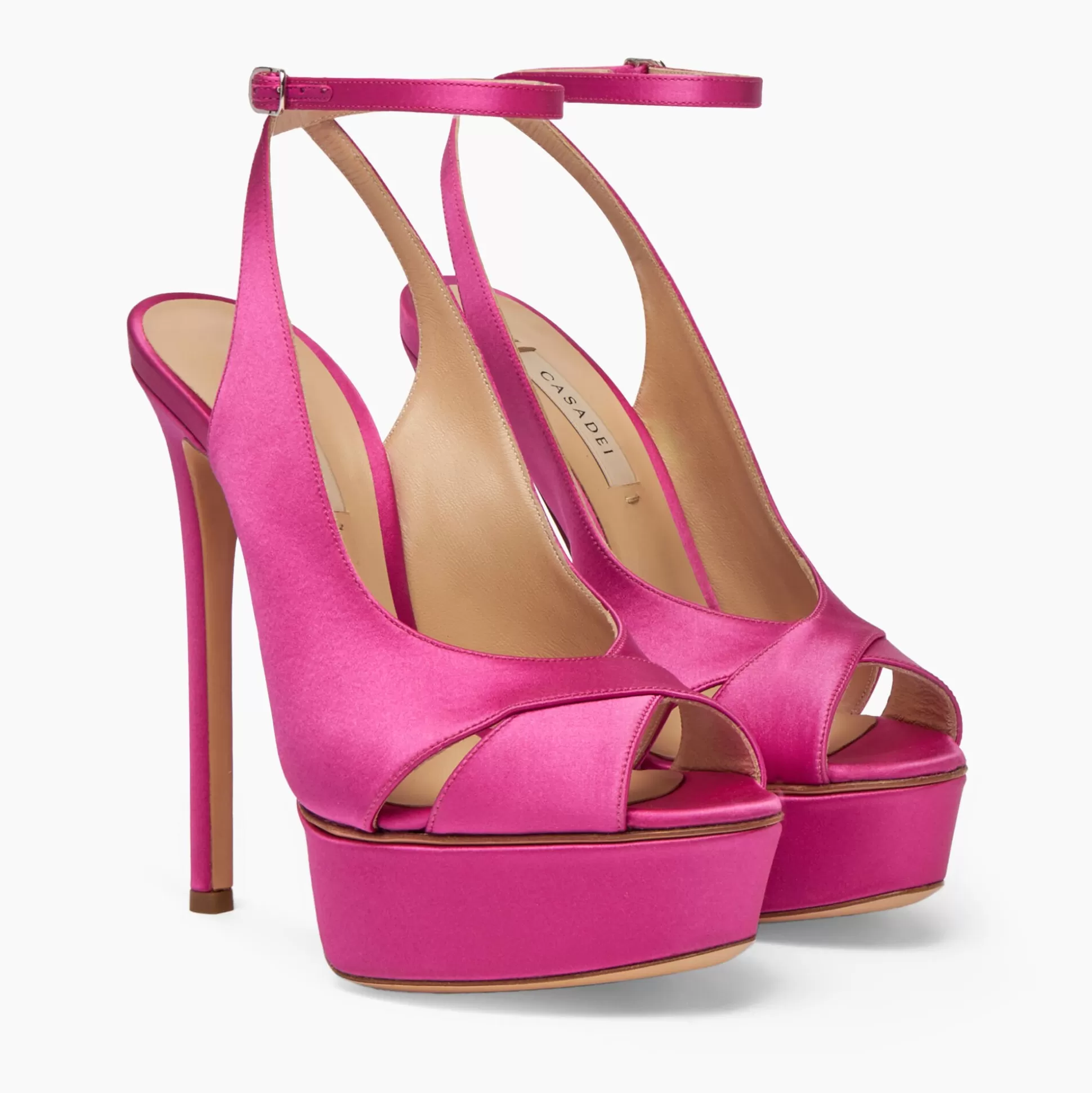 Casadei Flora Satin Platform Sandals