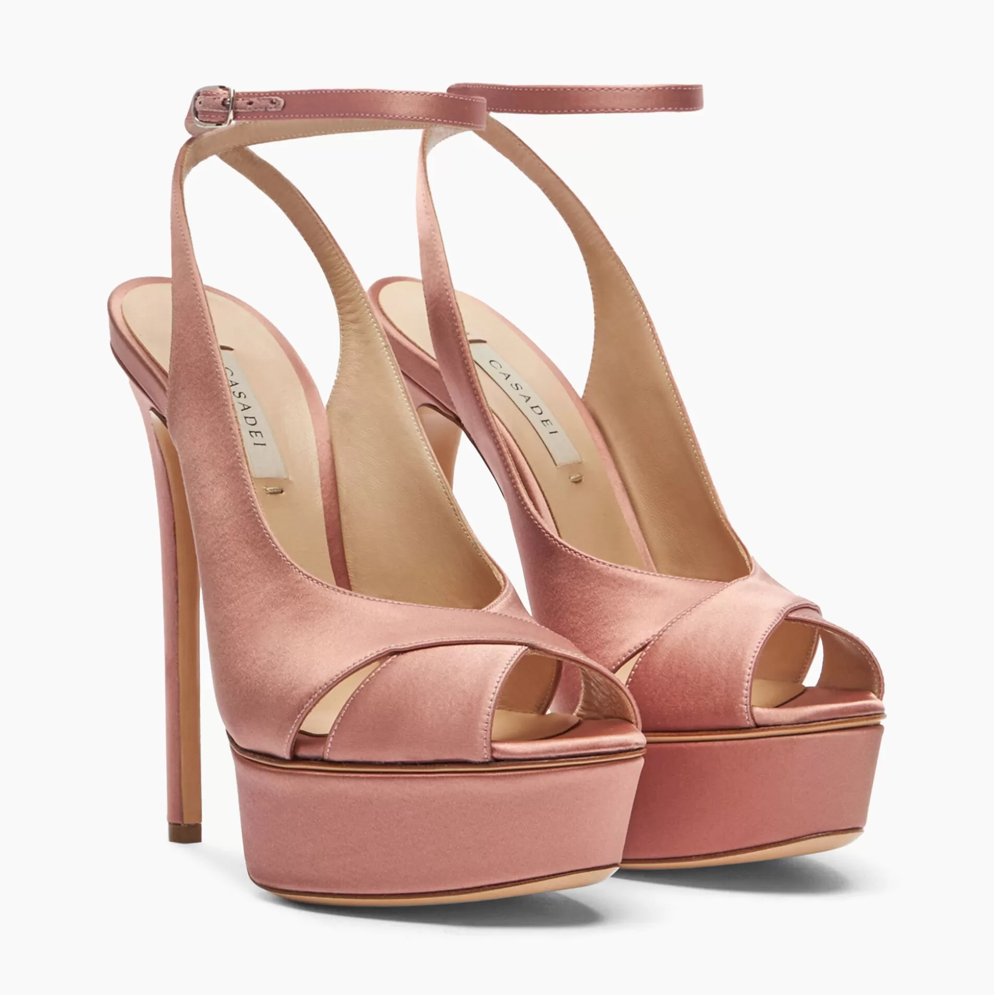 Casadei Flora Satin Platform Sandals