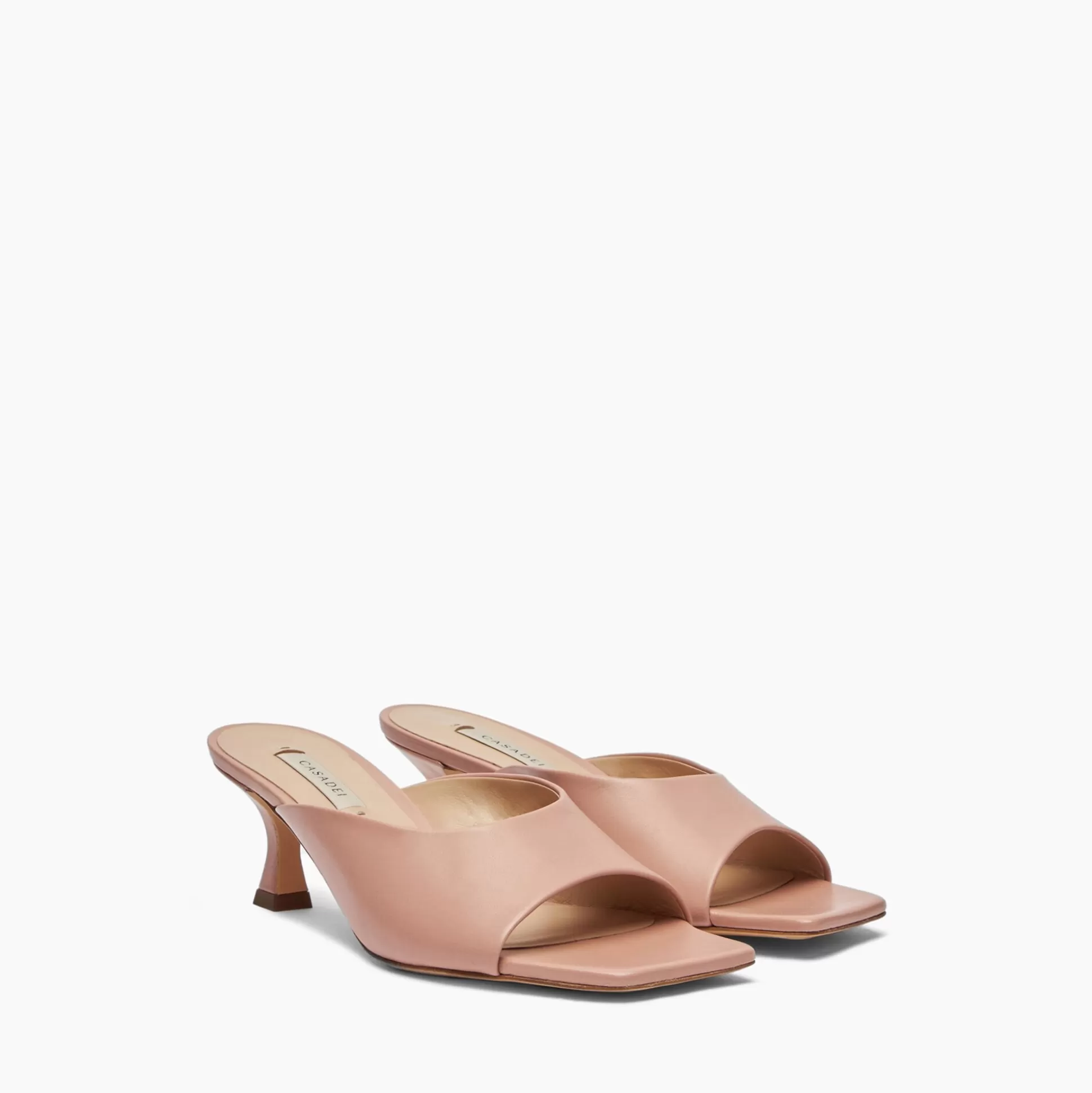 Casadei Geraldine Leather Kitten Mules