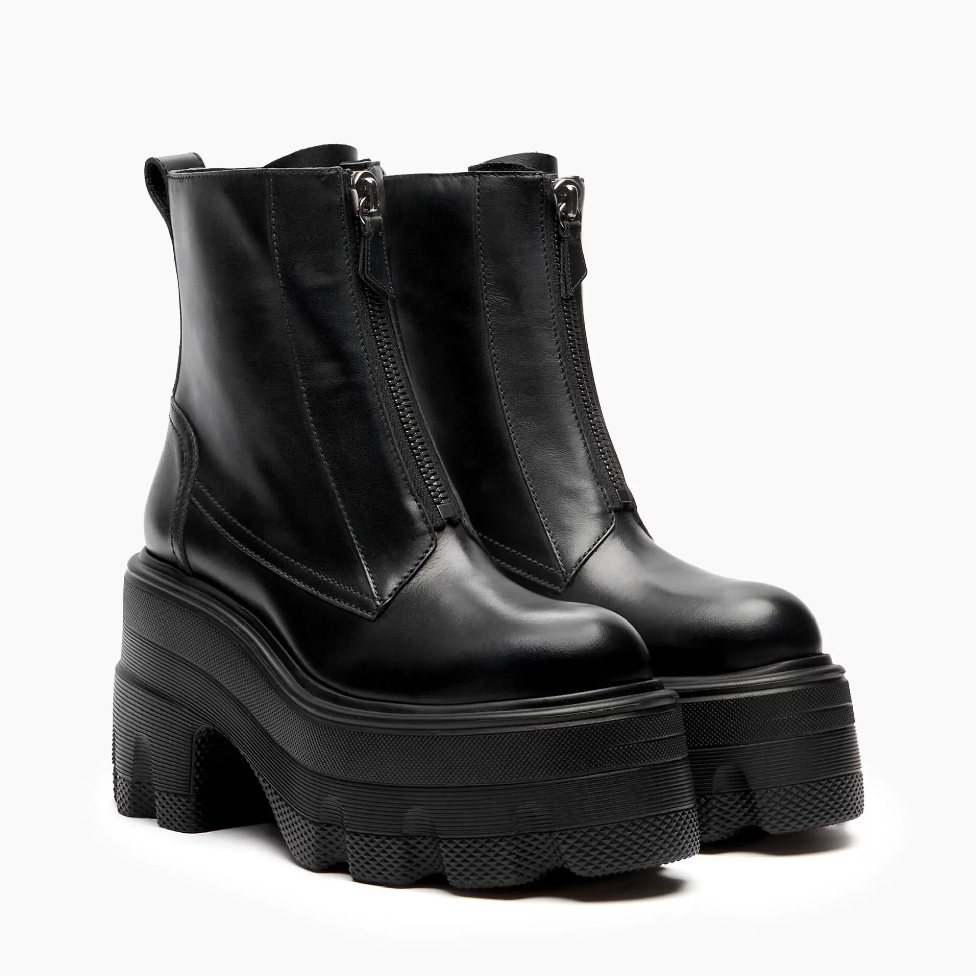 Casadei Maxxxi Zipped Leather Ankle Booots