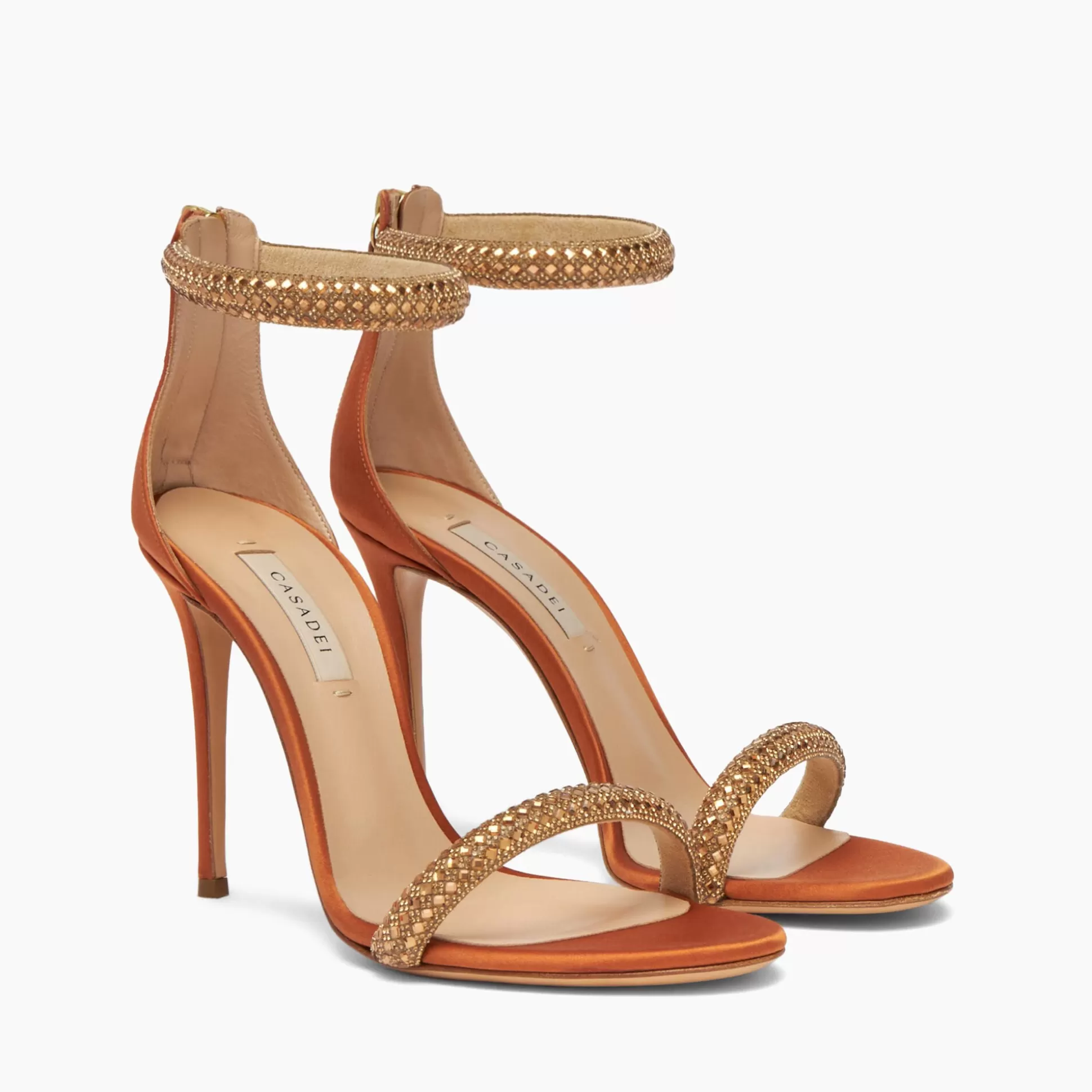 Casadei Scarlet Stratosphere Satin Sandals